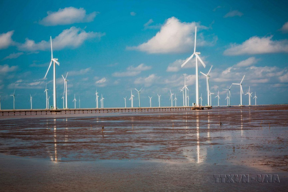 La centrale éolienne dans la province de Bac Lieu (delta du Mékong)