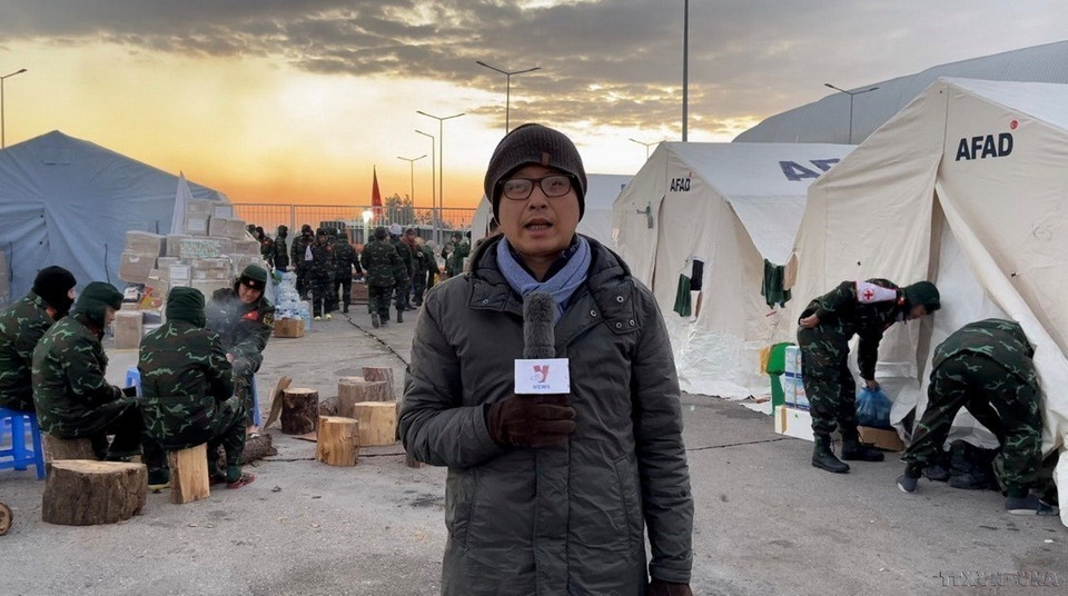 Hai Linh, journaliste de la VNA, en mission en Turquie pour rendre compte du plus grand tremblement de terre depuis des centaines d'années, survenu en février 2023 dans ce pays. 