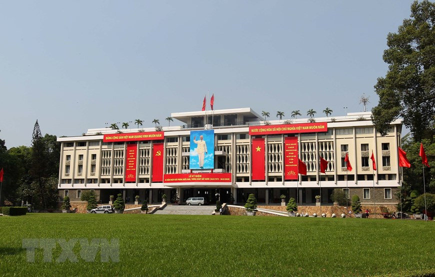 Le Palais de la réunification à Hô Chi Minh-Ville le 30 avril 2020. Photo: VNA