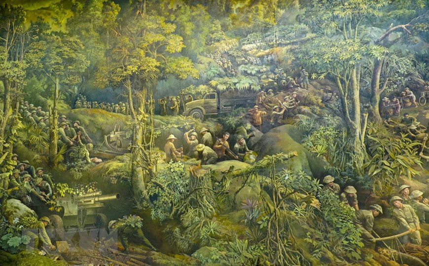 Une vue du tableau panoramique de la campagne de Diên Biên Phu. Photo : VNA
