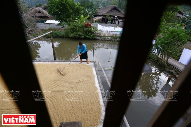 Chaque maison dispose d’une aire de séchage. 