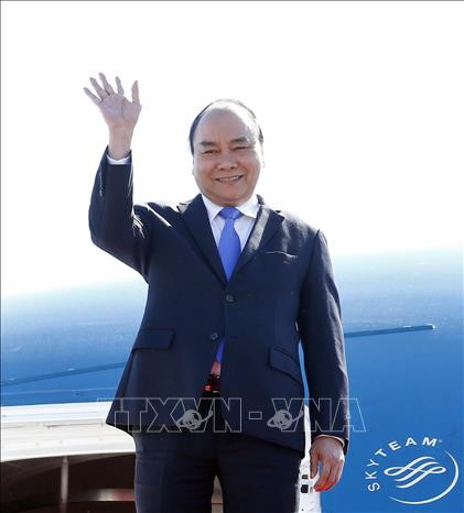 Le PM Nguyen Xuan Phuc à l’aéroport international de Pékin.