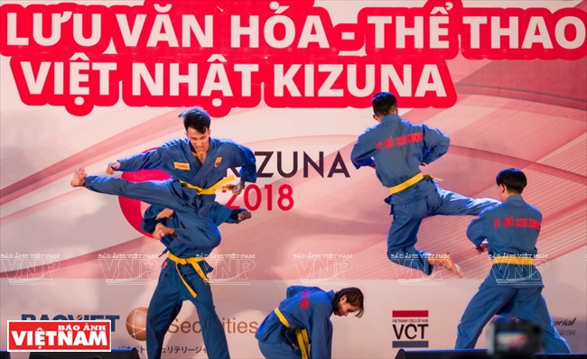 Performances d'arts martiaux vietnamiens Vovinam.