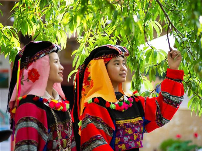  L'art décoratif détermine la valeur du costume et est un élément indispensable dans la culture de l’ethnie Lô Lô. Photo: VNA