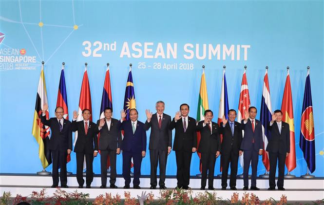 Les dirigeants de l'ASEAN au 32e Sommet organisé en avril 2018 à Singapour. 