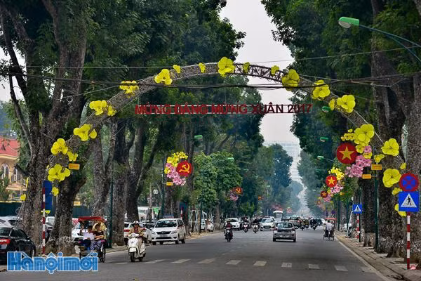 Les rues de la ville de Hanoi sont magniquement décorées au seuil du Nouvel An lunaire.