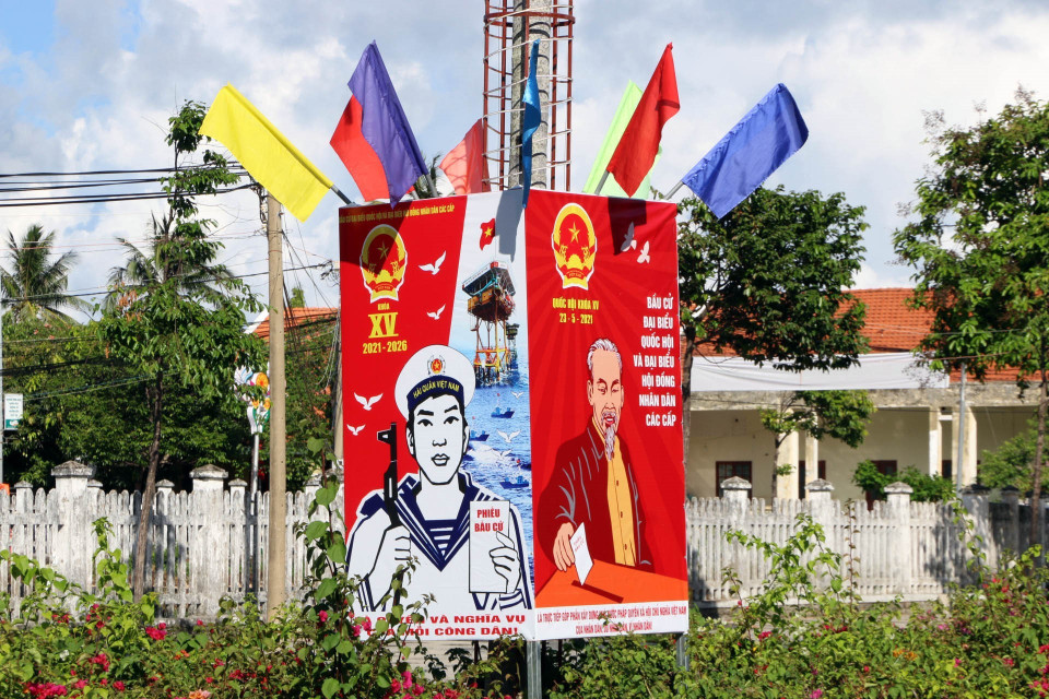 Un panneau d'affichage placé sur l'île de Con Dao. Photo: VNA