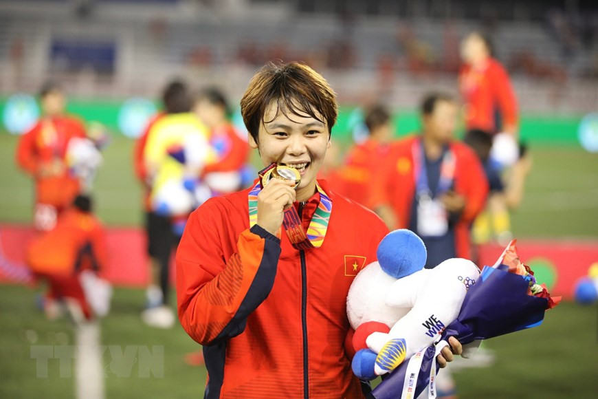 L’attaquante Pham Hai Yen a inscrit l’unique but du match. Photo: VNA