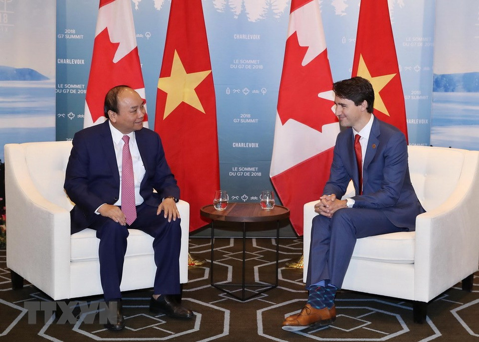  Le Premier ministre Nguyên Xuân Phuc et son homologue canadien Justin Trudeau. 