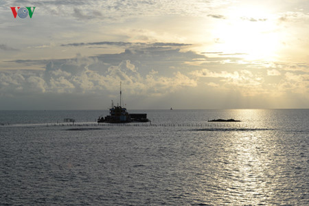 Sous les premiers rayons de soleil.