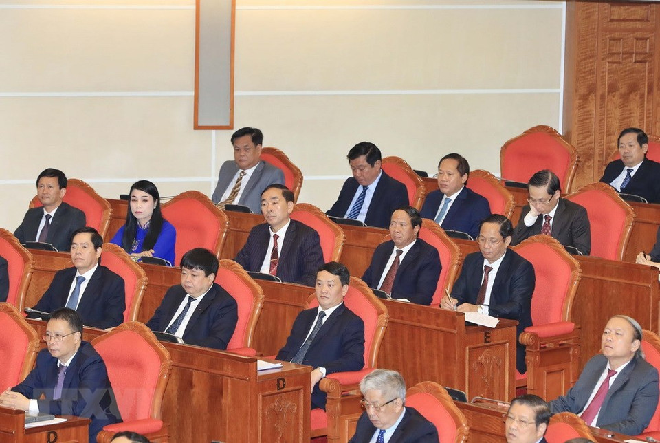 Les délégués participent à à la cérémonie d’ouverture de ce 7e plénum du Comité central du Parti. 