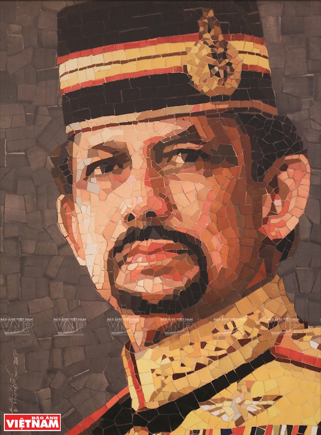 Portrait du Sultan du Brunei Darussaiam Sultan Haji Hassanal Bolkiah.