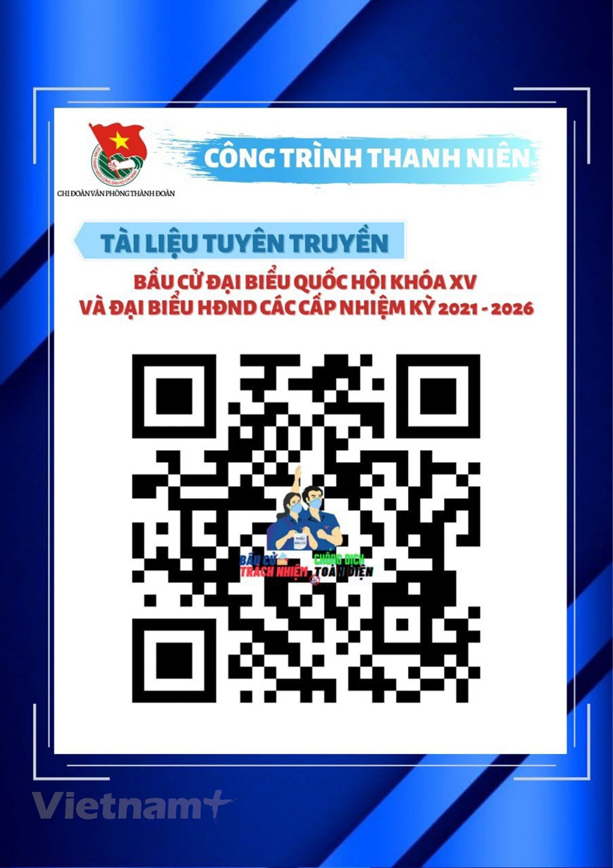 Le code QR de l'antenne hanoïenne de l'Union de la jeunesse communiste Hô Chi Minh pour s'informer sur les prochaines élections. Photo: VietnamPlus