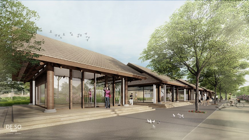 Perspectives 3D de la zone de préservation et de restauration de la zone du mémorial national dédié au président Hô Chi Minh à Nghe An. Photo: Vietnamplus