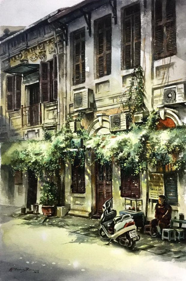 L'artiste a déclaré qu'on lui avait conseillé à plusieurs reprises de ne pas peindre le radiateur du climatiseur, mais il le fait toujours parce qu'il respecte la réalité et le moment et souhaite que ses peintures soient conservées comme documents.