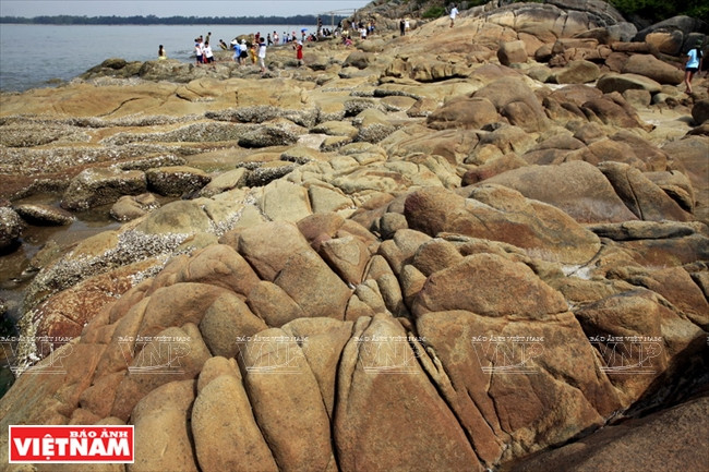 De grands rochers érodés par les vagues à Vung Tiên, au pied de la montagne Dau Voi, sont un site captivant. 
