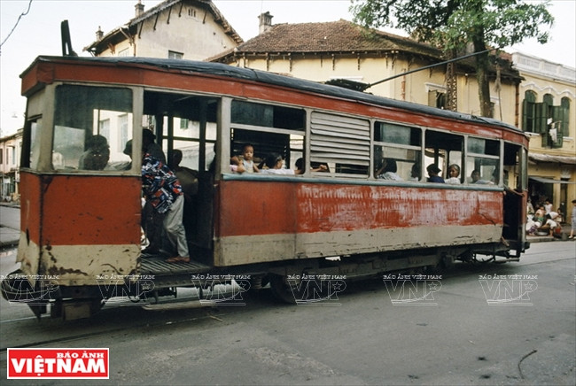  L’un des derniers tramways français, en 1990.
