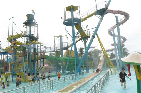 Une vue de la zone de loisir de Vinpearl Land de Phu Quôc.