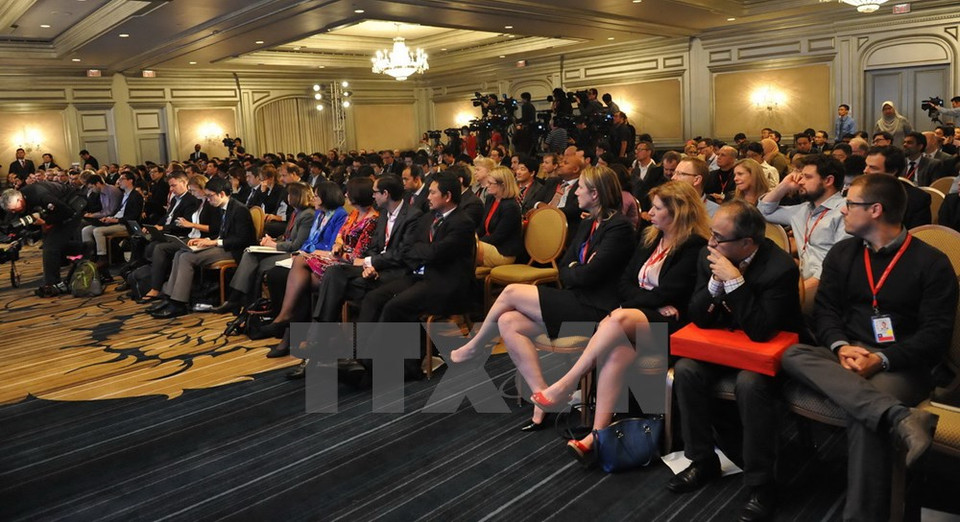 Conférence de presse à l'issue de la conférence des ministres du Commerce des pays parties au TPP à Atlanta. 