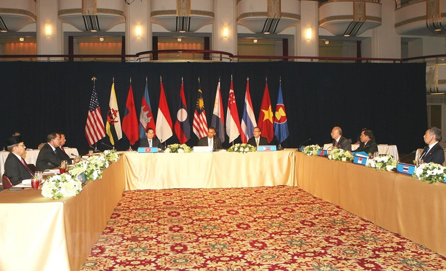 Le président vietnamien Nguyên Minh Triêt s'exprime à la Conférence des hauts dirigeants de l'ASEAN et des États-Unis, le 24 septembre 2010, à New York (États-Unis). Photo: VNA