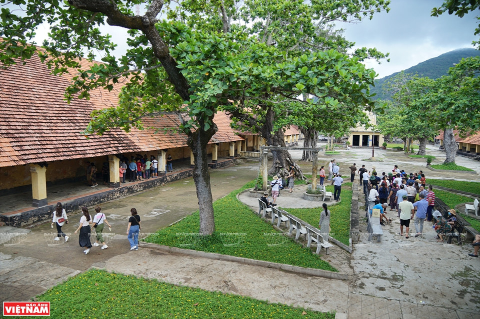 Des badamiers dans l'enceinte de la prison de Phu Hai. Photo: VNP