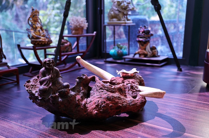 Un œuvre inspirée des « dix images du buffle » qui sont une série de dix poèmes utilisés dans les traditions bouddhistes zen et rinzai, chacun étant, le plus souvent, accompagné d'une illustration. L'ensemble présente et figure les étapes de l'entraînement religieux qui conduit à terme le pratiquant à l'éveil et à la véritable libération. Le nombre d'étapes peut cependant varier selon les versions : quatre, cinq, six, huit, dix ou douze tableaux. Les poèmes et images décrivent le cheminement d'un bouvier qui cherche un buffle sauvage et qui, l'ayant trouvé, parvient progressivement à le pacifier et à le dresser. Ce thème du bouvier et du taureau apparaît déjà dans la littérature bouddhique des premiers siècles de notre ère, et il se développe en Chine dans l'école chan à partir du VIIIe siècle, puis au Japon. Photo: Vietnamplus