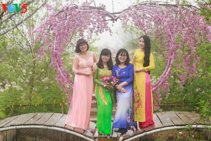 L’ao dài traditionnel aux couleurs chatoyantes reste l​a tenue favorite des Vietnamiennes.