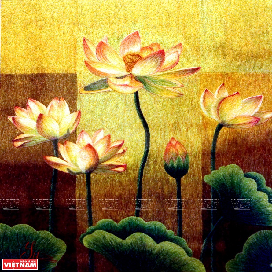 Des fleurs du lotus sont des motifs les plus représentés