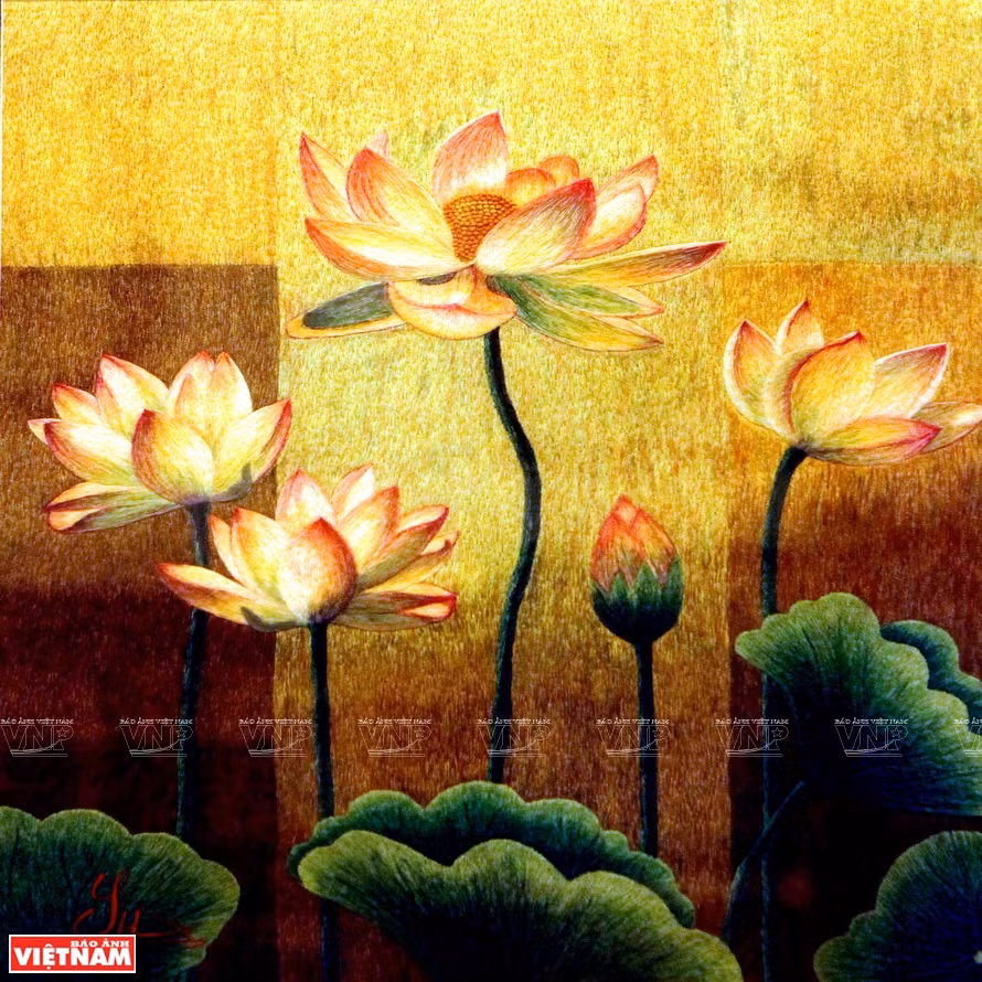 Des fleurs du lotus sont des motifs les plus représentés 