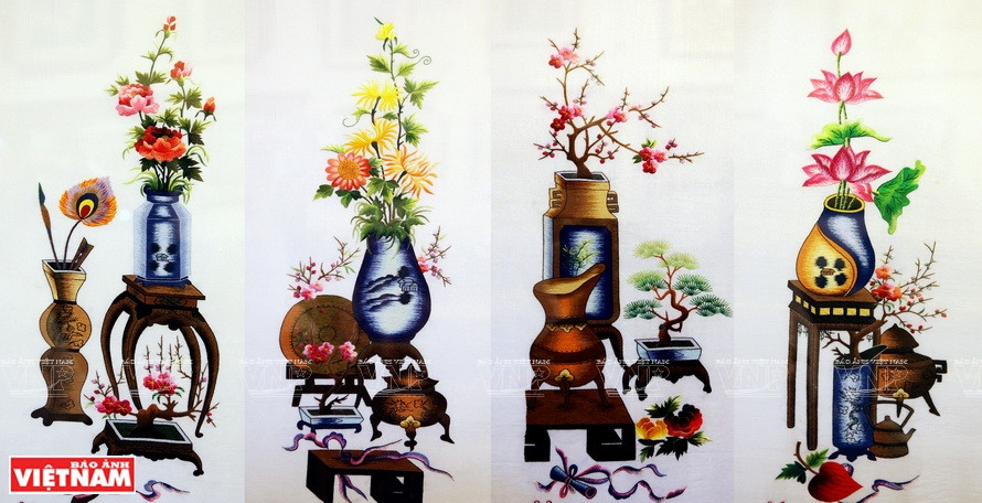 Des broderies de Quat Dong