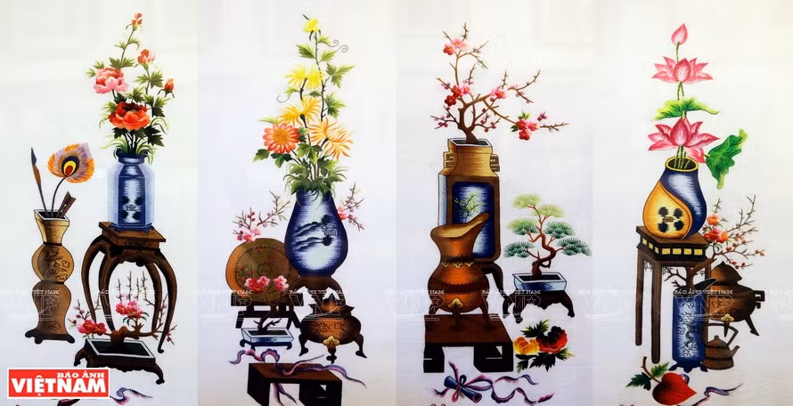 Des broderies de Quat Dong