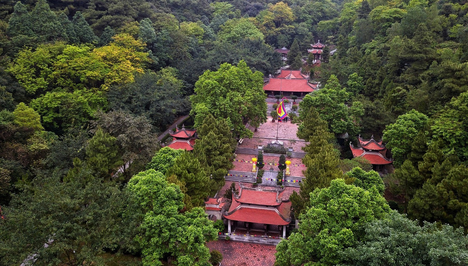 Le point culminant de la complexe de pagodes et de temples Côn Son-Kiêp Bac est le temple dédié au héros national et célébrité culturelle mondiale, Nguyên Trai. Photo : VNA