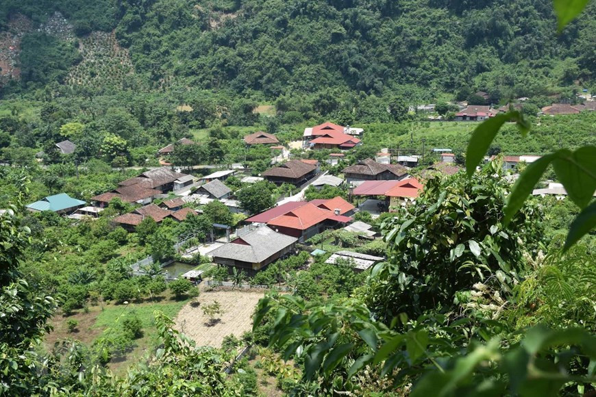 Des maisons sur pilotis dans le hameau de Hoan Trung Photo: VNA