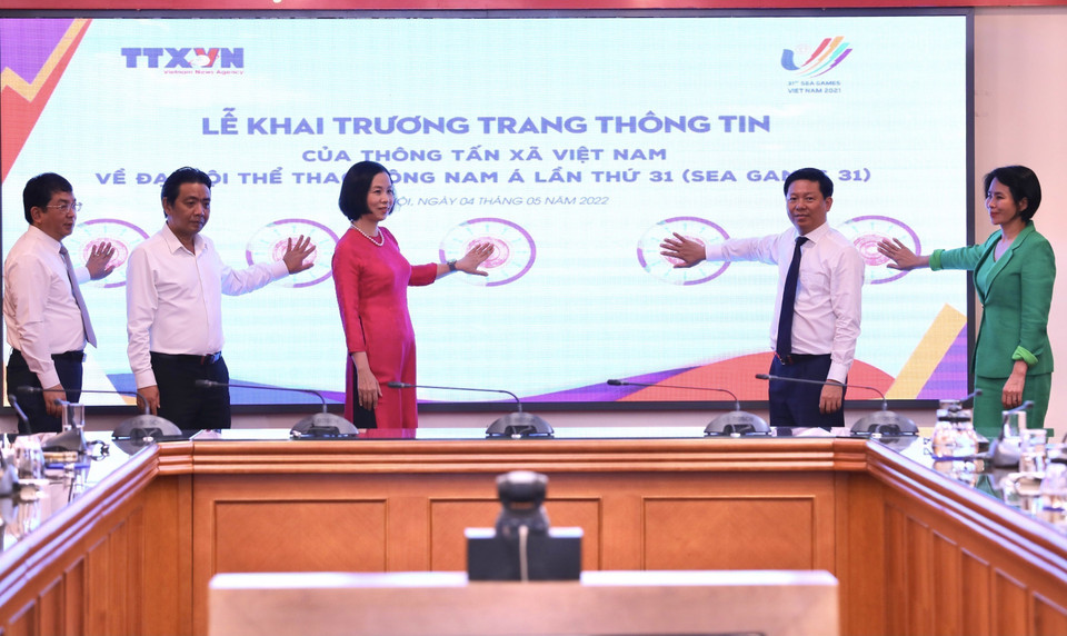 Mise en ligne de la page d'informations bilingues (vietnamien et anglais) de la VNA sur les 31es Jeux d’Asie du Sud-Est (SEA Games 31), à l'adresse http://seagames.vnanet.vn. Photo: VNA