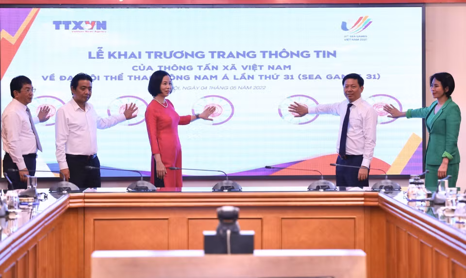 Mise en ligne de la page d'informations bilingues (vietnamien et anglais) de la VNA sur les 31es Jeux d’Asie du Sud-Est (SEA Games 31), à l'adresse http://seagames.vnanet.vn. Photo: VNA