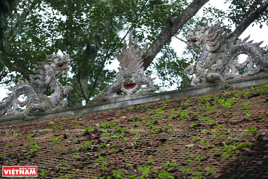 Des végétaux poussent sur le toit du temple.