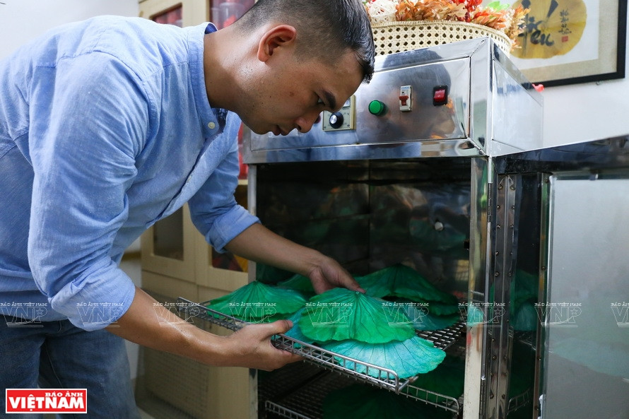 Séchage des feuilles.