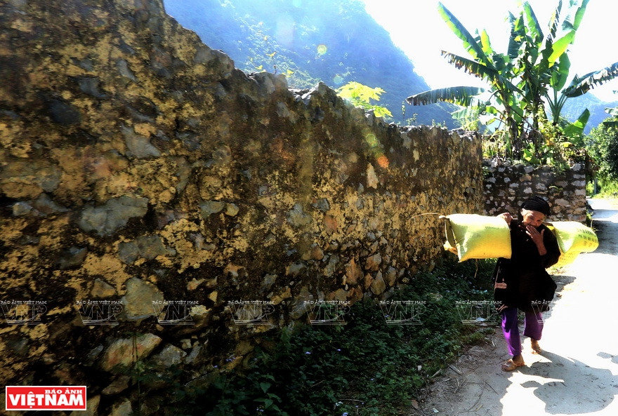 Un vieux mur portant l’empreinte du temps. 