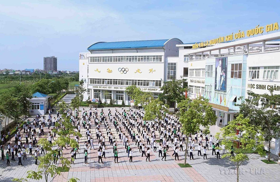 Le collège Chu Van An, commune de Tu Hiêp, district de Thanh Tri, répond aux normes nationales. Photo: VNA