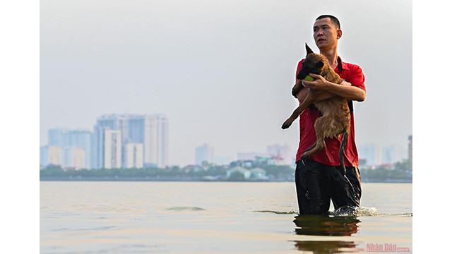 Ces jours d'été, le lac de l’Ouest est devenu la plus grande piscine naturelle de la capitale, attirant des personnes de tous âges.