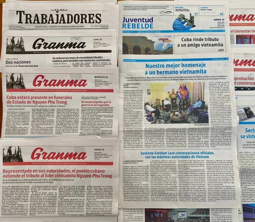 La Une du quotidien Granma, l’organe officiel du Parti communiste cubain. Photo: VNA