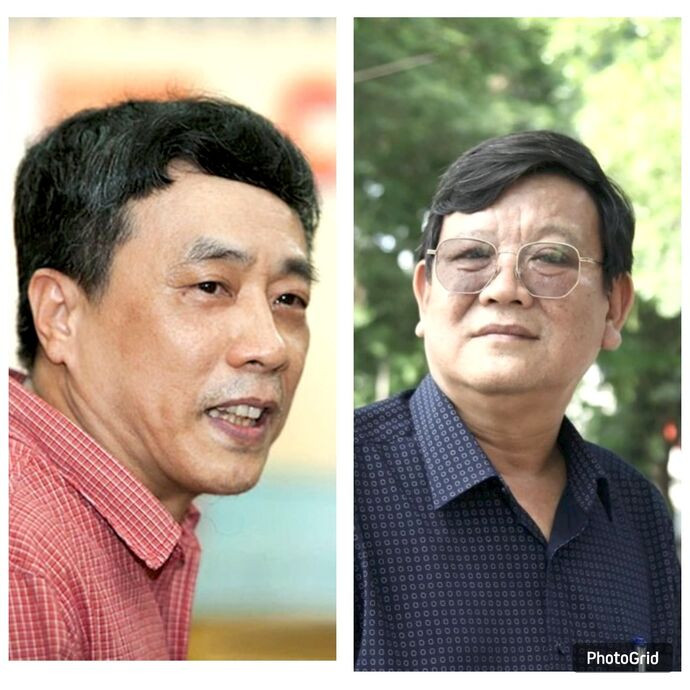 De gauche à droite, les écrivains vietnamiens, Nguyên Binh Phuong et Nguyên Môt 