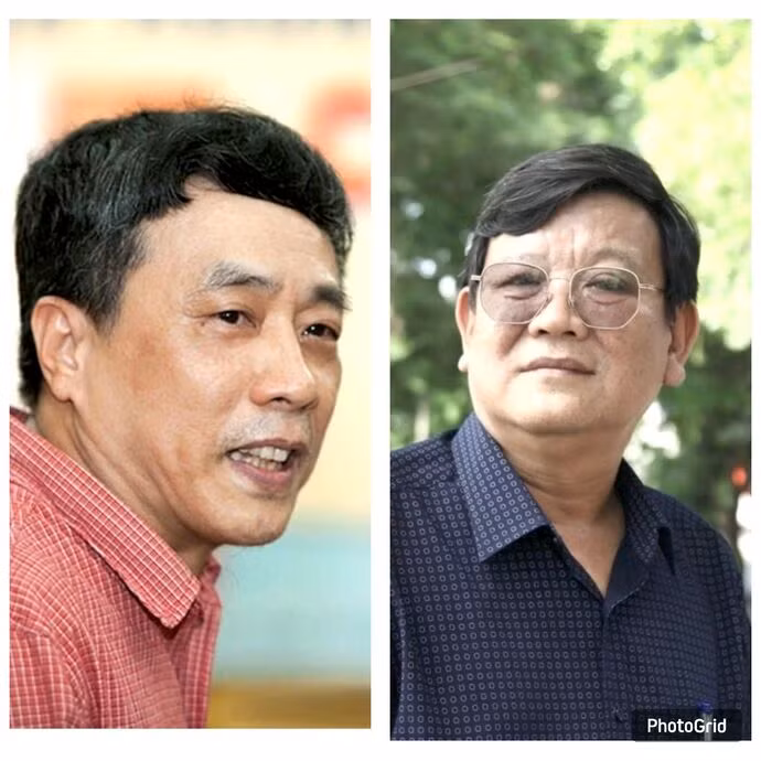 De gauche à droite, les écrivains vietnamiens, Nguyên Binh Phuong et Nguyên Môt 
