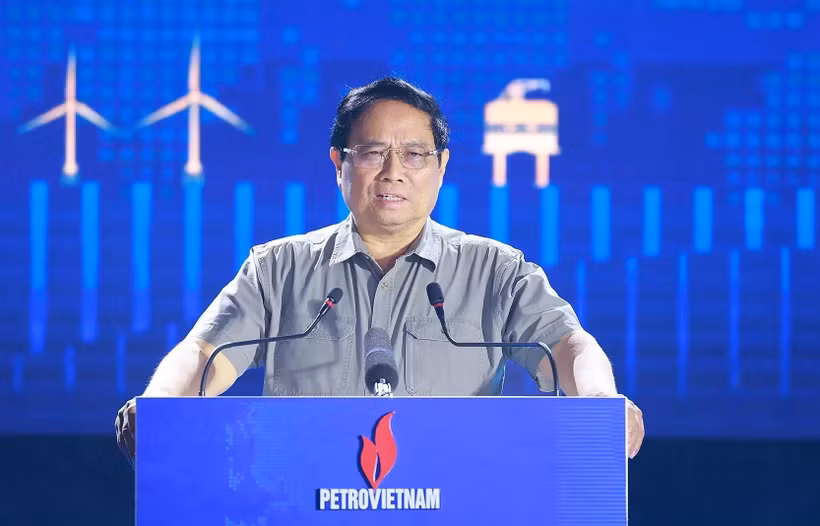 Le Premier ministre Pham Minh Chinh s'exprime lors de l'événement, à Vung Tàu, le 1er décembre. Photo: VNA