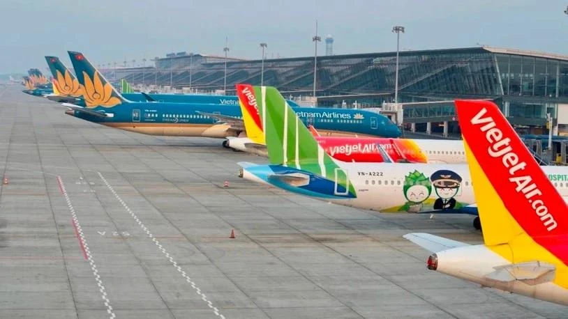 Avions à l’aéroport international de Nôi Bai, à Hanoi. Photo : VietnamPlus