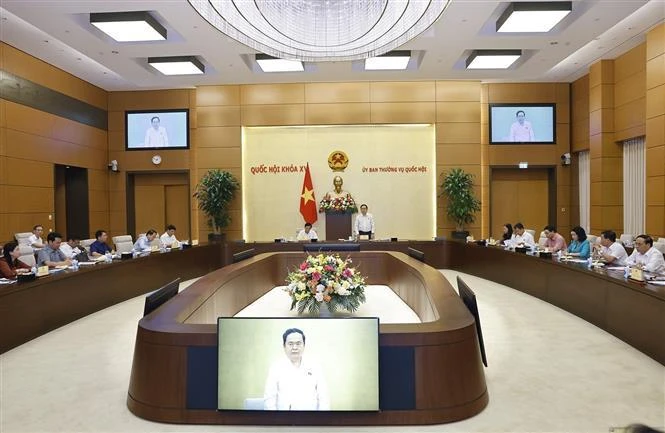 Le président de l’Assemblée nationale du Vietnam, Trân Thanh Mân lors de la réunion, à Hanoi, le 1er août 2024. Photo : VNA