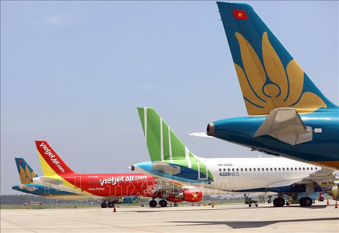 Avions à l’aéroport international de Nôi Bài, à Hanoi. Photo : VNA