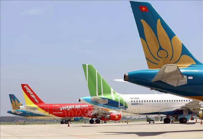 Avions à l’aéroport international de Nôi Bài, à Hanoi. Photo : VNA