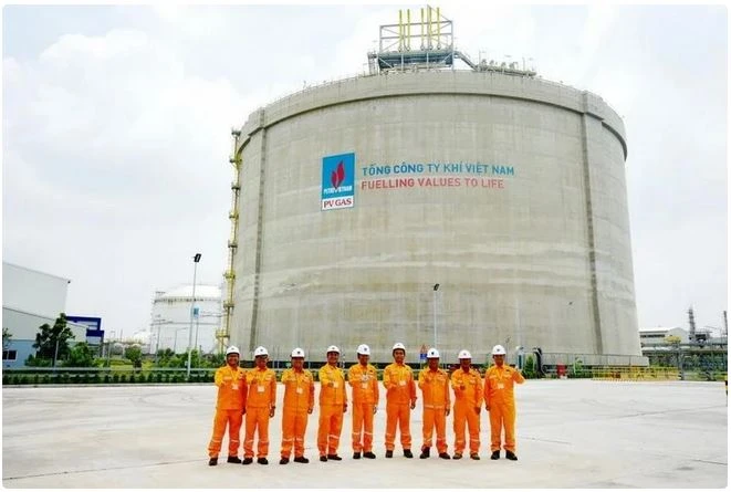 Un réservoir de stockage de GPL au terminal PV GAS de Vung Tàu. Photo : VNA