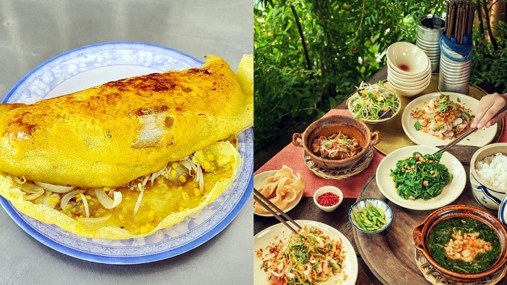 Crêpes Bánh Xèo et plats vietnamiens dans deux restaurants récemment récompensés par Michelin dans son édition 2024 Photo : Michelin, Man Moi.